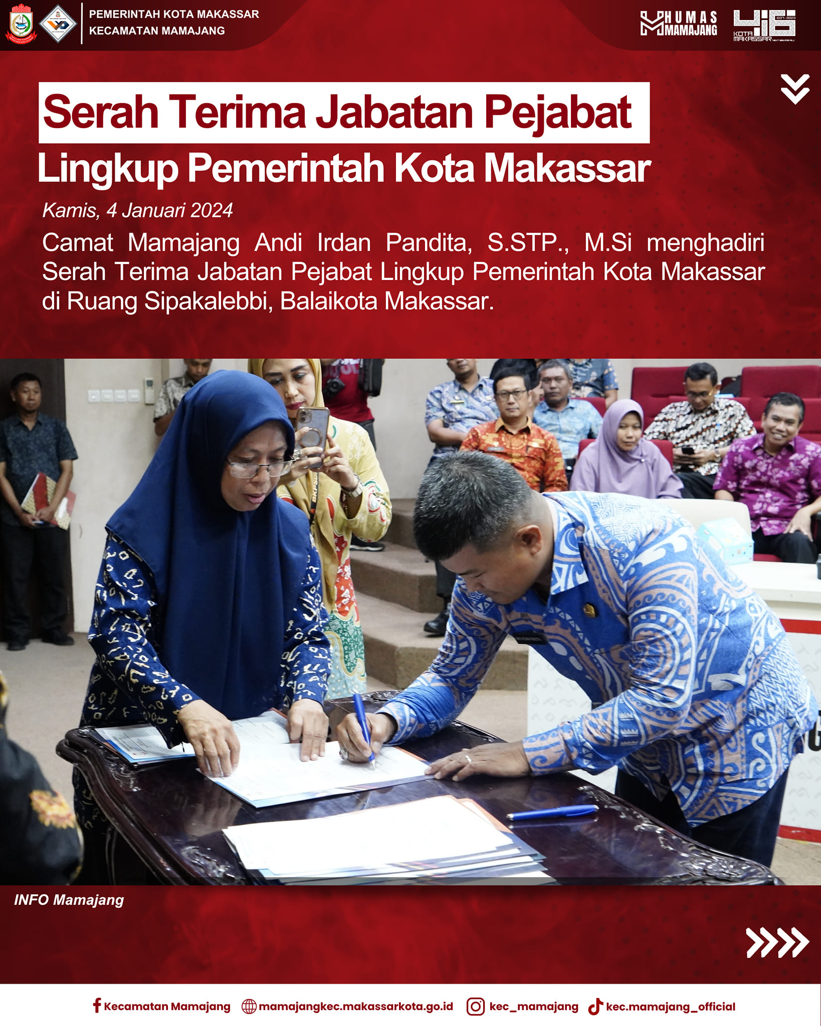 Gambar Serah Terima Jabatan Pejabat Lingkup Pemerintah Kota Makassar